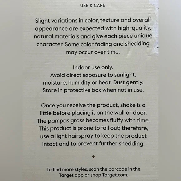 Threshold Pampas Preserved Wreath - Picture 5 of 6